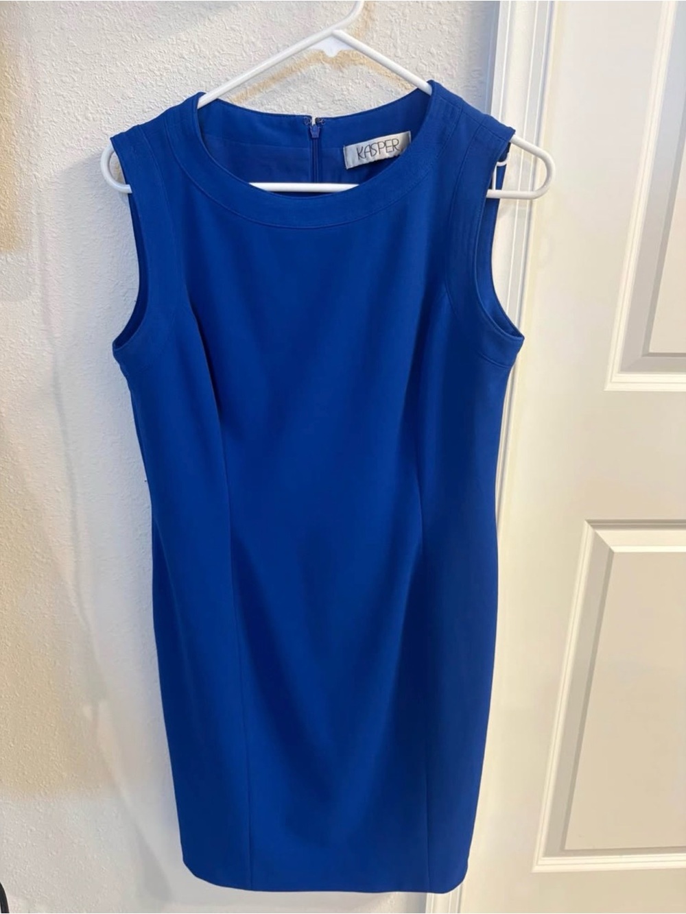 Kasper Sleeveless Sheath Dress in Bright Blue